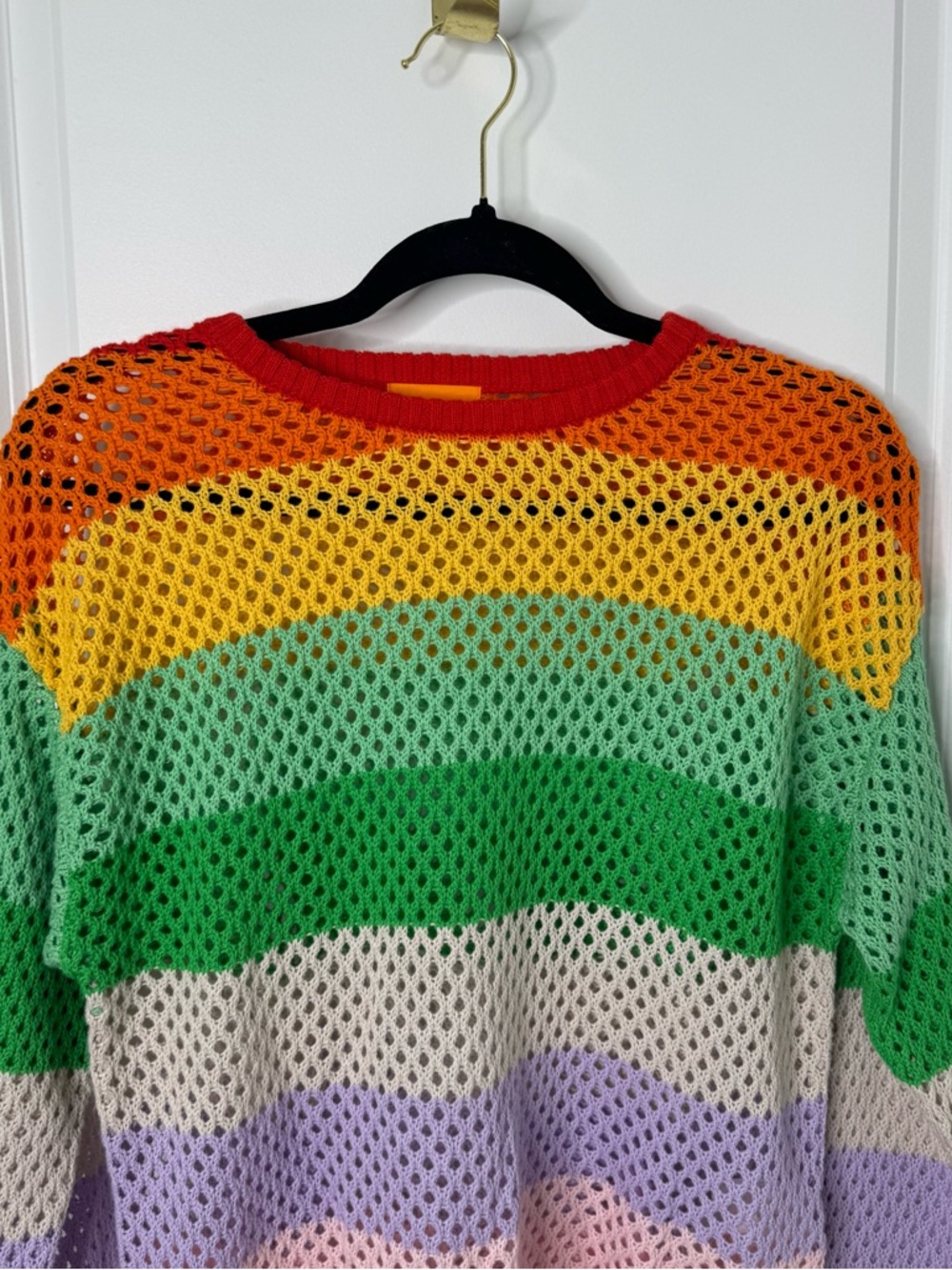 Wispr Open-Stitch Rainbow cotton silk Crew Sweater xs - Picture 3 of 9